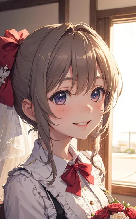 1girl, master piece, tomori, wedding, <lora:TomoriNao_tomoriV1:0.2>, smile, small face, sakura