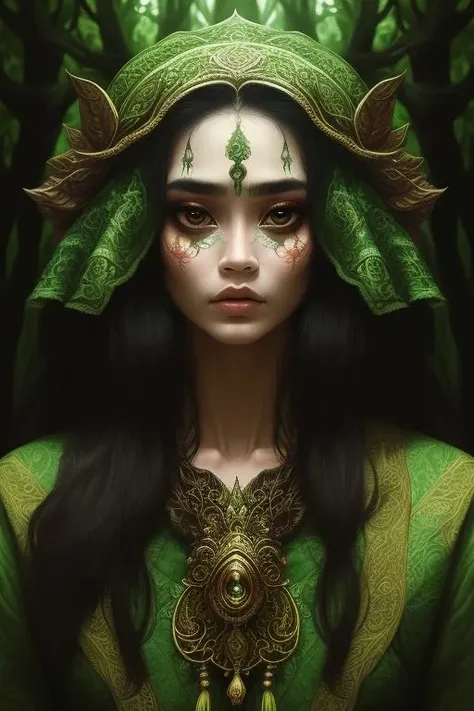 woman in a mythical forest, masterpiece, perfect face, intricate details, horror theme <lora:Kamev2:1> kam3seru