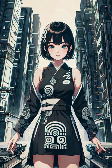<lora:YinYangTech:1>YinYangTech,yinyangtech city, japanese clothes,
(best quality, masterpiece, RAW photo,ultra-detailed:1.2), <lyco:GoodHands-beta2:1.0>,1girl,solo,looking at viewer,smile