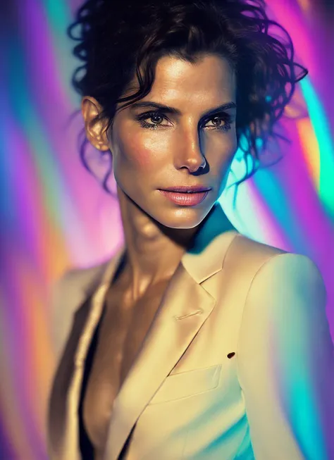 portrait of sks woman in tuxedo, (perfect eyes), energetic and colorful streams of light (photo, studio lighting, hard light, sony a7, 50 mm, matte skin, pores, concept art, colors, hyperdetailed), with professional color grading, soft shadows, bright colors, daylight, <lora:locon_sandra_v1_from_v1_64_32:1.3>