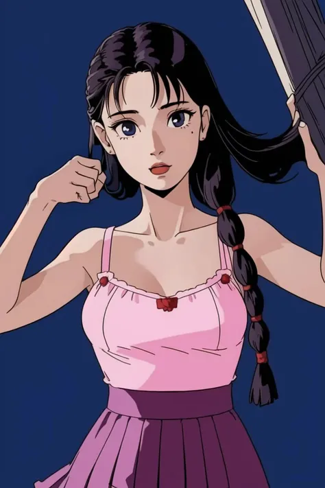girl, (hotify,digital art,fit,hot body,instagram:1.2), (wallpaper:1.4), (Hurricane,Ancient Japan Background:1.4),Musclegut,Very Big Breasts,(Playing Videogames),Very Long Hair,Crochet Braids,(red Camisole,lilac Skirt:1.3),Gundam,Tank Swimsuit ,(masterpiece,detailed,highres:1.4) <lora:90s_steel:0.6>