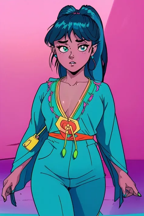girl, (hotify,digital art,fit,hot body,instagram:1.2), (oni:1.4), (Neon,Country Road Background:1.4),Chubby,Falling Breasts,(Muay Thai),Very Long Hair,Butterfly Braid,(turquoise Kaftan,chartreuse Western Pants:1.3),pokemon,Bathrobe ,(masterpiece,detailed,highres:1.4) <lora:90s_iron:0.7>