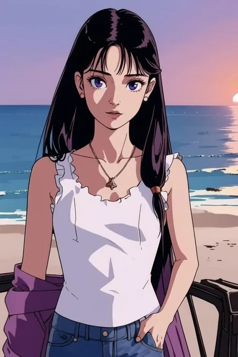 girl, (hotify,digital art,fit,hot body,instagram:1.2), (ancient:1.4), (Sunrise,Beach Background:1.4),Bodybuilder,Cleavage,(Seiza),Long Hair,Plaits Hair,(violet Ruffled Top,crimson Jeans:1.3),Bleach,Burkini ,(masterpiece,detailed,highres:1.4) <lora:90s_steel:0.6>