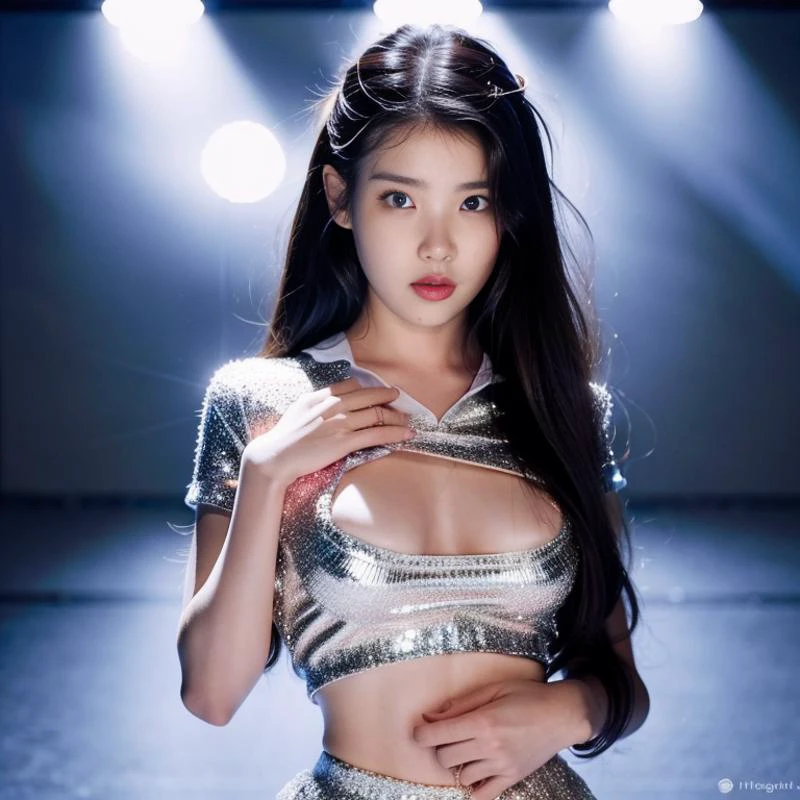 best quality, ultra high res, (photorealistic:1.4),1girl,iu, lifting her shirt, flashing her boobs, colorful, clear sharp focus, volumetric lighting, soft lights, cinematic lighting, cinematic effects, Intricate details, long_hair, looking_at_viewer, black_hair, school uniform, realistic, standing, full body, <lora:(TOP)iu_v25(Best):1>, <lora:shirtliftv1:1>