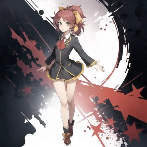 sm1, red hair, hair ribbon, <lora:shimada_minami_v3:0.7>, fullbody