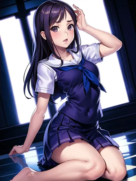1girl, solo,(best quality),(masterpiece:1.1), full body, looking_at_viewer, dynamic angle, school uniforn, cute, clear facial skin,