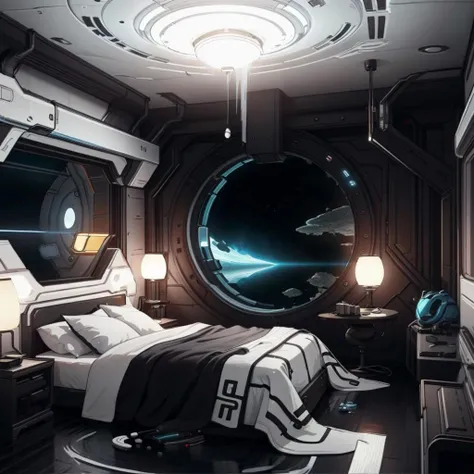 <lora:futuristic_interior_composer:0.8>, bed room , <lora:YinYangTech-20:1> yinyangtech , flow, scifi,