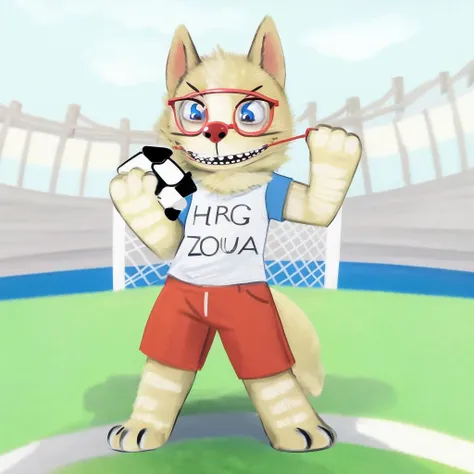 realistic photo sfw, 1dog, glasses, zabivaka, lozhkin, big smile, accurate teeth with gaps <lora:lozhkin_V1:0.75>