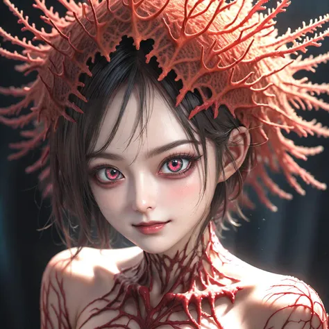 breathtaking gorgonian female,stunning,beautiful,21yo,looking for her new prey,seductive,hunting,stunning details,skin with scales,evil grin,looking at viewer,background light,slit pupils,full_shot, . award-winning, professional, highly detailed