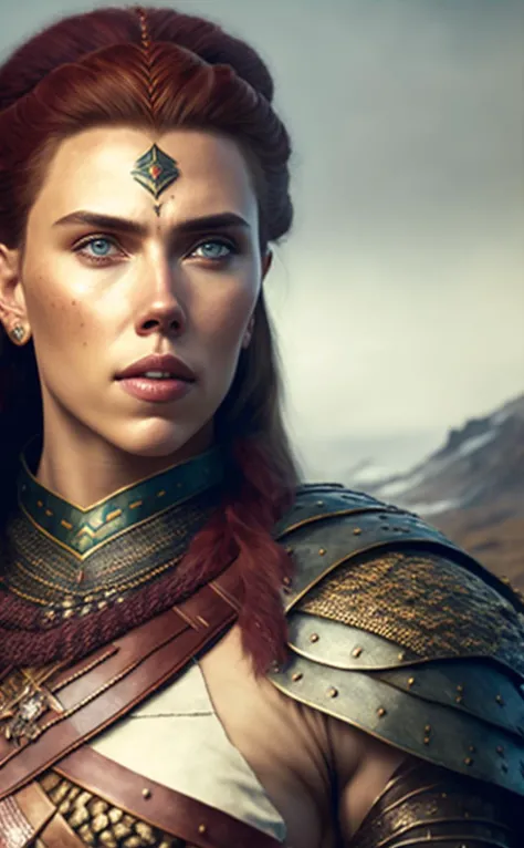 A stunning intricate full color portrait of (smiling 30 years old scarlett johansson:1) as (viking warrior woman), (barbarian), (detailed facial features), (sharp), (haselblad)
epic character composition,
by ilya kuvshinov, alessio albi, nina masic,
sharp focus, natural lighting, subsurface scattering, f2, 35mm