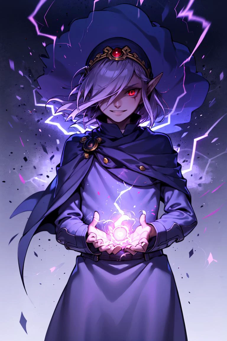 ((masterpiece,best quality)),
<lora:Vaati_Zelda:0.8>, Vaati_Zelda, 1boy, solo, hair over one eye, purple glow, magic,
solo, smiling, looking at viewer, cowboy shot,, <lora:r1ge - AnimeRage:0.5>, r1ge, blue aura, electricity