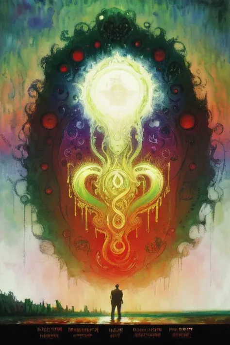 comic Art of a lovecraftian god, cthulhu, tentacles, unsettling, complex lighting, complex scene,(style of edwin lord weeks), (Style of Monet), oil painting, brush strokes . graphic illustration, comic art, graphic novel art, vibrant, highly detailed