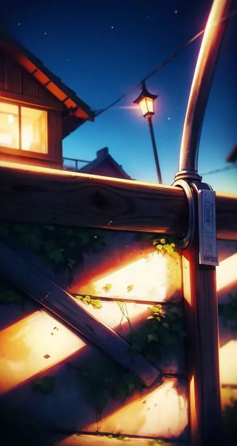 a Close Up of Fencing at evening,