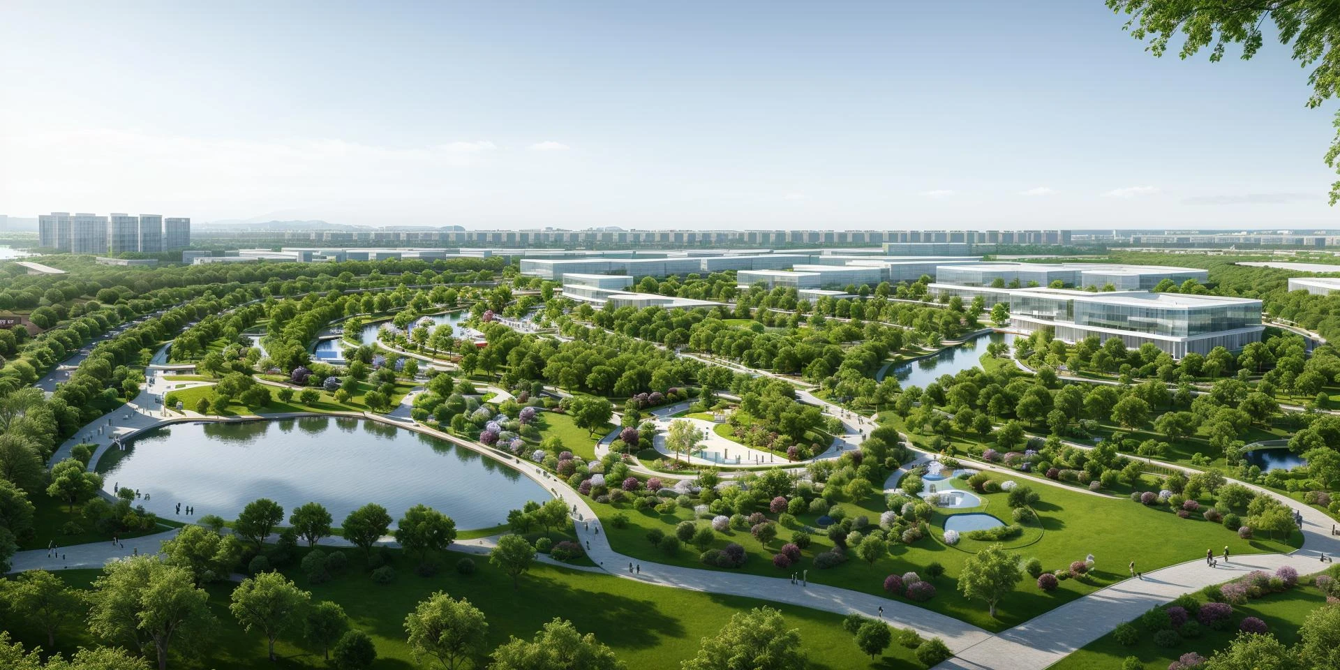 Sufficient details, best quality, masterpiece, high-resolution, 8k, high-definition, ultra realistic, photo realistic, highly detailed, daytime, landscape, green space, plants, parks, water, architecture <lora:binshuijingguan:0.3>