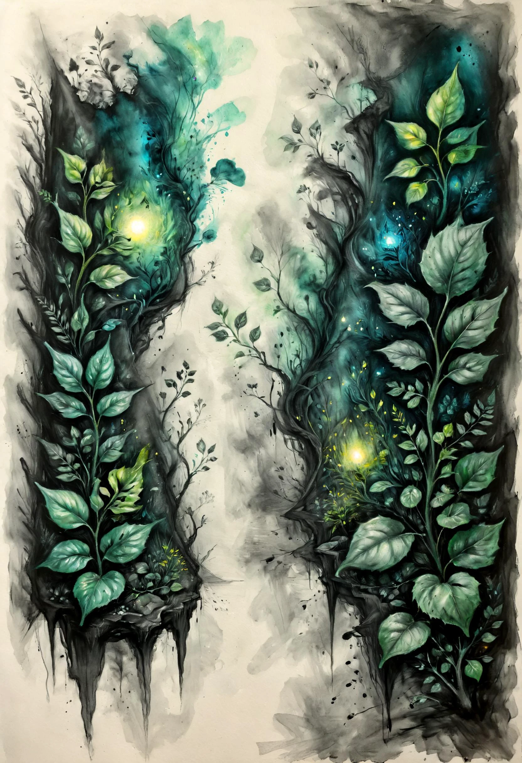 I see the deepest greens, I hear the darkest blues, Might not be synesthesia, Might be apartment fumes, <lora:xl_more_art-full_v1:0.4>, <lora:MJ52:0.4>, Spotlighting, <lora:EldritchCharcoalXL1.1:0.8> charcoal drawing, <lora:fracolor:0.7> fracolor