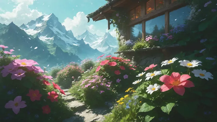 A Swiss mountain chalet with flower-boxed windows, where Alpine vistas stretch in all directions, Xenolinguist communicating with extraterrestrial species in the foreground,,,, elegant, sharp focus, illustration, highly detailed, concept art, matte, trending on artstation, anime, art by wlop and artgerm and greg rutkowski, ilya kuvshinov, strong strokes, photo of asuna from sao h 6 4 0 <lora:EnvyFeverDreamXL01a:0.7> <lora:MJ52:0.4> <lora:Desolation:0.8> <lora:EnvyGardencoreXL01:0.8>