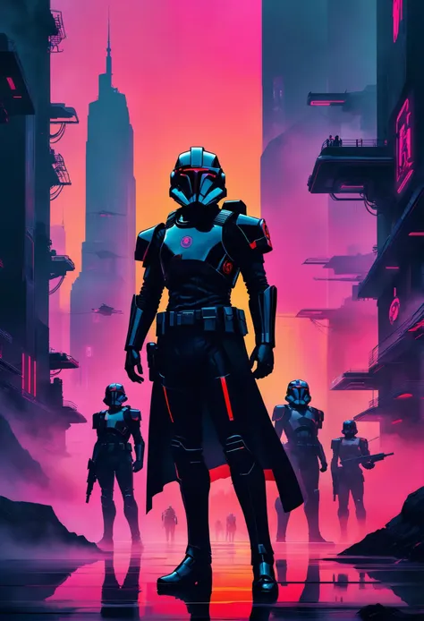 Retro game art of (Inferno Squad), Art Academia aesthetics, a portrait of a Inferno Squad standing in a futuristic metropolis, thick fog, foggy, soft-hued colors, stunning abstract gradient shapes background. dark and moody, a mesmerizing blend of light and shadow. masterpiece, absurdres, intricate details <lora:Inferno Squad:0.35>, 16-bit, vibrant colors, pixelated, nostalgic, charming, fun