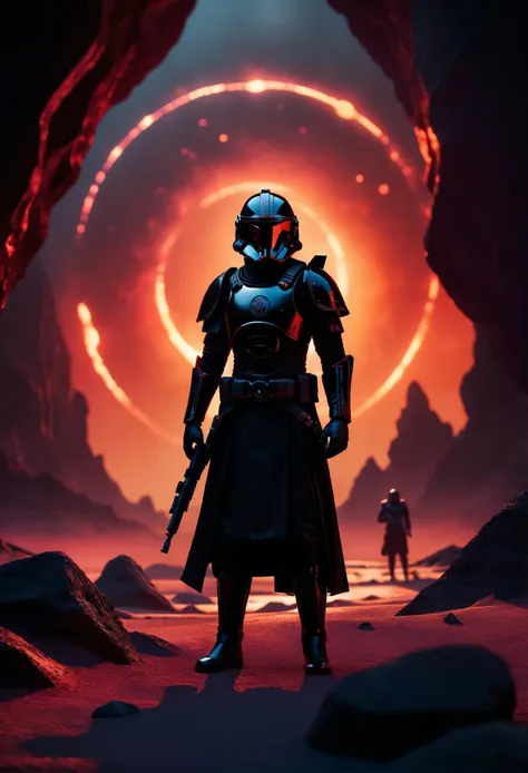 Tribal style, (Inferno Squad), Stripcore aesthetics, a portrait of a Inferno Squad standing in a ringed alien landscape surrounded by a system of rings made up of dust, rocks, and ice particles, a stunning celestial spectacle, pastel colors, stunning abstract gradient shapes background. dark and moody, a mesmerizing blend of light and shadow. masterpiece, absurdres, intricate details <lora:Inferno Squad:0.35>, Indigenous, ethnic, traditional patterns, bold, natural colors, highly detailed