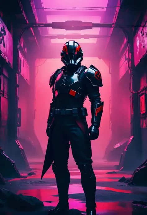Street Fighter style 2D art of (Inferno Squad), Horror Academia aesthetics, a portrait of a Inferno Squad standing in a derelict spacestation, thick fog, foggy, vivid colors, stunning abstract gradient shapes background. dark and moody, a mesmerizing blend of light and shadow. masterpiece, absurdres, intricate details <lora:Inferno Squad:0.35>, Vibrant, dynamic, arcade, 2D fighting game, highly detailed, reminiscent of Street Fighter series
