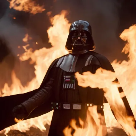 cinematic film still of  <lora:Darth Vader:1.5>
Darth Vader a man is set on fire burned alive with fire everywhere in star wars universe, shallow depth of field, vignette, highly detailed, high budget, bokeh, cinemascope, moody, epic, gorgeous, film grain, grainy