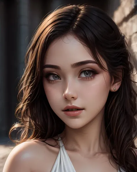 1 girl, (detailed skin, supple skin pores), [freckles], [beauty marks], white dress, full body, masterpiece,ultra realistic,32k,extremely detailed CG unity 8k wallpaper, best quality,  <lora:copax_charm_portrait-000004:1>,