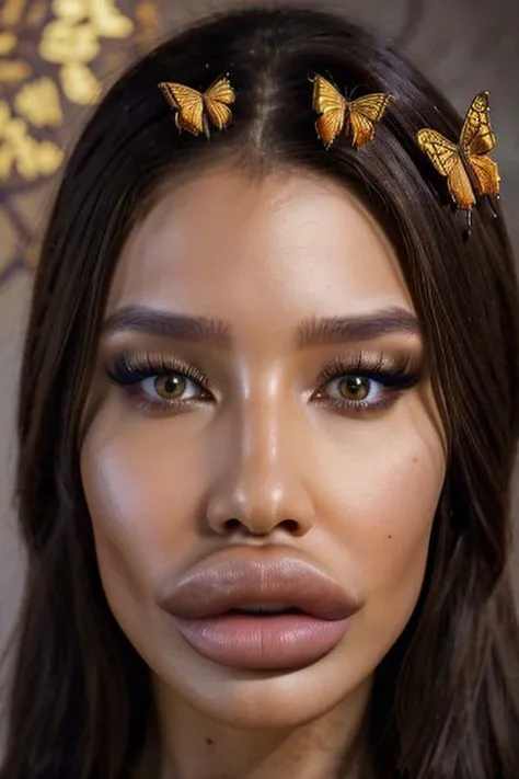 8k portrait of beautiful cyborg with brown hair, intricate, elegant, highly detailed, majestic, digital photography, art by artgerm and ruan jia and greg rutkowski surreal painting gold butterfly filigree, broken glass, (masterpiece, sidelighting, finely detailed beautiful eyes: 1.2), hdr, (detailed background window to a new dimension, plants and flowers:0.7) <lora:more_details:0.5> infinity, infinite symbol,