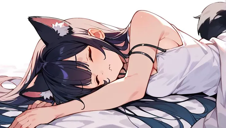 (masterpiece, Highest quality), One girl, Megumin(A blessing to this wonderful world), One girl, alone, Red Eyes, Long Hair, Black Hair, Witch Hat, Red Long T-shirt, Black panties, Magic Runs Out, Weakness, (Sleeping on your stomach:1.8), Turn your back on the viewer, Heterochromia iridis, Spread your legs