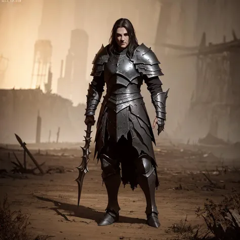 armor, darksoul, elden ring,  tattered armor, cinematic, full body, full scale illustration,