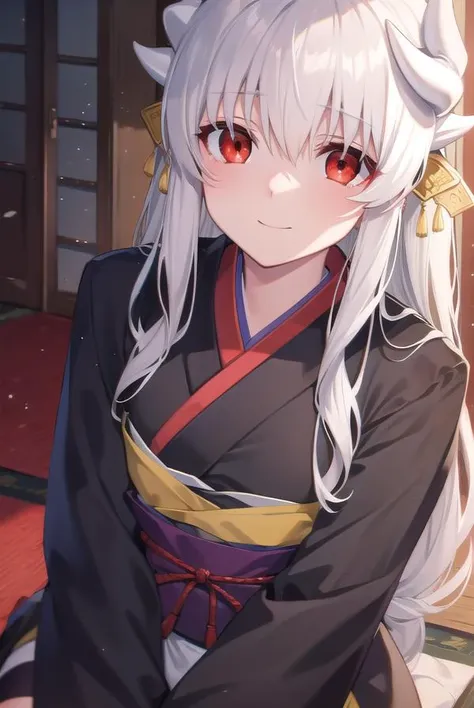 kiyohime, <lyco:kiyohime-lyco-nochekaiser:1>,
kiyohime, white hair, dragon girl, dragon horns, horns, long hair, (red eyes:1.5), smile, (small breast:1.2),
BREAK japanese clothes, obi, sash, thighhighs, wide sleeves, yukata,
BREAK looking at viewer,
BREAK indoors,
BREAK <lyco:GoodHands-beta2:1>, (masterpiece:1.2), best quality, high resolution, unity 8k wallpaper, (illustration:0.8), (beautiful detailed eyes:1.6), extremely detailed face, perfect lighting, extremely detailed CG, (perfect hands, perfect anatomy),