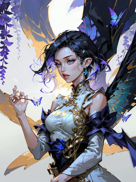 (inclusive fantasia illustration:1.8), give me a wonder, don't get lost, wind fairy with spread wings, at the speed of light through the valley of time, true destiny, never ending night, perpetuity, close eyes, make dreams come true, veil of wind, floating in the skylight of two moons, starlight from billions of years away, masterpiece beyond history, intricate elaborate details, extremely details, smooth and flowless skin, (stunningly beautiful visual quality:1.3). breathtaking beauty, all captured in sharp focus, rendered in stunning 32k resolution, (intricate surface detail:1.2), intricate smooth and beautiful skin,