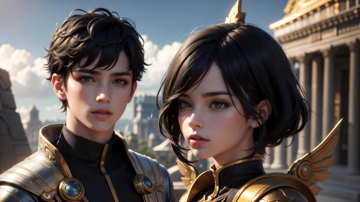 best quality, masterpiece, of a male, dressed as a Artificer, with black hair, with a male Pixie cut with asymmetrical bangs hairstyle, wearing a helmet, portrait, jumping, In a celestial palace in the clouds, home to a pantheon of gods,, realistic, concept art, cinematic, volumetric lighting, highly detailed, 8k ultradetialed character with perfect face,detailed skin,(ultrasharp:1.3),(masterpiece:1.1),best quality AS-YoungV2,(photorealistic:1.2),ultrarealistic,realistic ultradetailed character,4k perfect quality,<lyco:GoodHands-beta2:1>Magnificent,Imperceptible detail,Intricately designed,