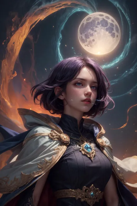 (masterpiece, best quality:1.4), (beautiful, aesthetic, perfect, delicate, intricate:1.2), <lora:more_details:0.75>, <lora:sharpen-soften:-0.25>, <lora:realistic:0.25>,
1 girl, adult (elven:0.7) woman, blue eyes, dark red razor cut hair,
(style-swirlmagic:1.0), portrait, looking up, solo, half shot, detailed background, (fallout theme:1.1), eyes filled with power, evil wizard, ornate white cape, crystal relic, focusing, hovering in air, hair flowing in the wind, (dark purple smoke), magic projectile, mana, floating crystals, moonlight, cliff edge in background,