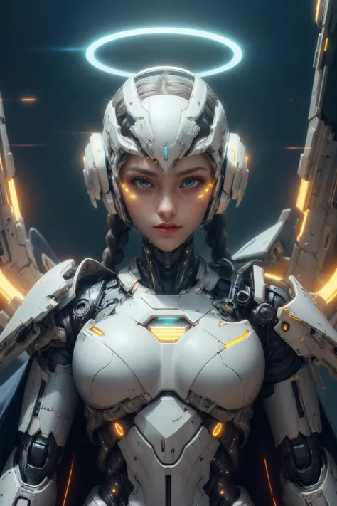 (masterpiece, best quality:1.4), (beautiful, aesthetic, perfect, delicate, intricate:1.2), <lora:more_details:0.75>, <lora:sharpen-soften:-0.25>, <lora:realistic:0.25>,
1 girl, adult (elven:0.7) woman, freckles, jade eyes, gray dutch braid,
Style-GravityMagic, portrait, looking at viewer, solo, upper body, detailed background, close up, detailed face, (<lora:BlessedTech:0.6>, blessed, scifi, blessedtech theme:1.1), futuristic digital iron armor, light mobile armor, cape, gadgets, bionics, epic futuristic city in background, neon lights, screens, cinematic atmosphere,