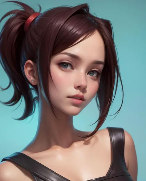 1 girl,art by ( DEN_IDG_style:1.1) ,portrait of DEN_nixy , ,solo,full face,