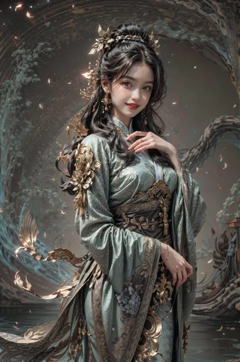 <(best quality, extremery best quality, masterpiece:1.4), (realistic, intricate details:1.4), (photorealistic:1.4), (extremely intricate:1.4), highres, ultra highres, ultra detailed, ultra-detailed, absurdres, incredibly absurdres, extremely detailed, high quality, high resolution, hyperrealistic, ultra-realistic, hyper-detailed, top quality, best, fine detail, massive detail, Highly detailed, extreme detailed, highest detailed, high-res, absolutely resolution, reflection, (refraction:1.4), (hyperrealism:1.4), ultra realistic details, highly intricate details>, BREAK, (1girl:1.3), solo, looking at viewer, (young cute beautiful 18-year-old girl:1.4), 3d face, (hand of Guido Daniele:1.4), beautiful girl, Beautiful face, pretty, girlface, kpop idol, supermodel, stunning innocent symmetry face, perfect body, medium breast, slim waist, slim legs, (high detailed skin:1.5), glowing eyes, goddess, natural skin texture, shiny skin, White skin, Beautiful detailed face, detailed face, real skin texture, cute delicate face, finely detailed face, golden ratio, golden ratio face, expressive eyes, perfect face, perfect skin, flawless face, clear face, shiny hair, pale skin, Proper body proportion, perfect anatomy, realistic skin texture, luscious lips, glossy lips, natural makeup, beautiful bright pupils, slender figure, intricate eyes, detailed pupils, detailed face and eyes, longeyelashes, blush, good hand, perfect hands, pretty face, beautiful female bodies, finely detailed skin, oily shiny skin, clean facial features, an extremely delicate and beautiful, cute & girly, beautiful detailed eyes, stars in the eyes, detailed simmetric eyes, perfect smooth skin texture, BREAK, (((((brilliant colors, (joshua middleton comic cover art, theater dance scene, hypermaximalist, ink painting, instagram contest winner, model pose, fashion color scheme, trending on cgsociety, playful illustrations, imaginative overlays, artistic fusion, fantastical scenes, evocative narratives, striking visuals:1.3), (Glowing ambiance, enchanting radiance, luminous lighting, ethereal atmosphere, mesmerizing glow, evocative hues, captivating coloration, dramatic lighting, enchanting aura:1.2), (moon, palace, Hibiscus, nymphaea, plum blossoms, a girl in hanfu, melanchonic soft light, photorealistic faces, moody lighting:1.4), (night, Night time, moon light, Golden Hour, sky, landscape, stars, starry, galaxy sky, milky way, night sky full of stars:1.2), (dancing, mountain, river, old tree, Ribbon, Elegant, She soared through the air in her flowing dress and fluttering ribbons, Graceful and graceful, pine trees, birds, moss, there is orange cat sitting near girl:1.2), (hanfu, ornaments detailed, traditional clothes, braids, water, jewelry, chinese clothes, earrings, sash, long sleeves, tree, petals, hair ornament, floating hair, dress, rock, falling petals, flower, chinese traditional architecture, ancient art, chinese style, Chinese, lake background, chinese buildings, misty lake, ancient chinese background, after the rain, wet grass and trees, waterfall, flying splashes, flying petals, leaves, bloom, bloom effect, surrounded by heavy floating petal flow, petal, leaves falling from the tree, peaceful atmosphere, mountainous backdrop, authentic cultural experience, quiet whispers, hushed conversations, tranquil silence, crisp air, soulful melodies, a sense of belonging, bonding with nature, quiet reflection, random patterns, energetic movement, bold colors, dynamic texture, spontaneous creativity:1.2), (smile, blush, Pink hair, Pink eye, long hair, Pink eyelashes, Pink lips, Pink lip colour, Eyes glowing Pink, flat bangs, happy expression, warm smile, cute smile, smiling:1.4), (long_hair, mountain background, forest, river in background, landscape, water reflection, outdoors:1.3), (mountains, breeze, dust is drifting, ethereal, scenery, nature, mysterious background, fog, wind:1.2), (iridescent colors, Iridescence, mysterious, fantasy background, fantasy, open mouth:1.2), (Luminescent Particles:1.3), (fullbody:1.2), (eye focus, face focus, character focus, close-up face:1.2), (dutch angle, cowboy shot:1.3), colorful refraction)))), BREAK, <hyper realistic DSLR photo, Nikon D5, cinematic portrait, portrait, ultra sharp, analog film photography, film emulation, bokeh, blurry noise background, watercolor, available light, detailed light, volumetric fog, beautiful lighting, Rembrandt lighting, Cinematic, pixel art, game art, key visual, surreal, PBR Texturing, Anisotropic Filtering, Maximum Clarity And Sharpness, Albedo And Specular Maps, Multi-Layered Textures, Surface Shading, Sub-Pixel Convolution, Sub-Pixel Convolution, Accurate Simulation Of Light-Material Interaction, blurry foreground, broad light, volumetric light effect, matte painting, perfectly defined features, volumetric lighting, Tone Mapping, Lumen Reflections, Global illumination, Ray Tracing, Screen Space Global Illumination, Accent Lighting, 32k, Natural Lighting, volumetric, cinematic masterpiece, Rule of thirds, high dynamic range, Multi-exposure HDR capture, cinematic render, game cg cinematic, atmospheric perspective, scene, epic dynamic frame, motion blur, ((cinematic look, Film look)), rim light, 4k textures, adobe lightroom, photolab, insane details, hyperdetailed, exposure blend, professional color grading, professional color correction, aerial perspective, particles and dust in beams of light, cinematic scene, dynamic lighting, sharp details, lomography, soft focus, light leaks, bold hues, atmospheric depth, (explosive light and shadow:1.2), aesthetics, intricate designs, ultra realistic digital art, (zentangle, mandala, tangle, entangle), (fractal art), elegant, vivid colours, floating particles, particles, dramatic, epic, (ink drawing, oil painting detailed), RAW, huge filesize, extremery detailed CG, Photo, 8k uhd, cinematic atmosphere, trending on artstation, award-winning glamour photograph, highly detailed photo, official art, beautiful and aesthetic, unity 8k wallpaper, beautiful, highly detailed CG illustration, best illustration, intricate, Amazing, emotional, analog, painting, digital painting, concept art, Oil Painting, illustration, Classical art, Renaissance, Romanticism, Neoclassicism, Color Palette, depth and contrast, Vibrant colors, saturated, rich saturation, color harmony, vivid palette, concept-art, design style, detail character, concept render, colorful, analog photography, dreamy atmosphere, specular highlights, atmospheric lighting, (dynamic angle, dynamic pose :1.3), (shiny, clothes reflecting light, lens flare, bloom effect, light particle, lens glare:1.3), realistic light, realistic lighting, cinematic light, (cinematic lighting), light in the face, soft lighting, saturated colors, detailed background, sharp focus, 8k high definition, perspective, Master Composition, roughness, post-processing, soft shadows, realistic shadows, ambient occlusion, ray-tracing, subsurface scattering, photon mapping, physically-based rendering, octane rendering, unreal engine 5, ue5 rendering, Adobe After FX, dslr, RTX, Best character details, radiosity, sharp, antialiased, RAW photo, HDR, 8k, 4k, (((Photographed by Roger Deakins, using a RED Monstro 8K VV camera and a series of high-end lenses))), ((Hasselblad photography)), (film grain:1.4), Kodak portra 400, ((Fujifilm X-T5)), professional photograph, depth of field, caustics, Broad lighting, diffuse lighting, rim lighting, two tone lighting, textile details, visible pores, high resolution scan, professionally color graded, photographic reality, automatic white balance, best lighting, detailed shadow, high contrast, strong light and shadow>, (PureErosFace_V1:0.3), (ulzzang-6500:0.7), <lora:epiNoiseoffset_v3:2>, <lora:add_detail:0.7>, <lora:hipoly_3dcg_v7-epoch-000012:0.7>, (kbxll:0.7), <lora:more_details:0.7>, <lora:anxiang:0.55>
