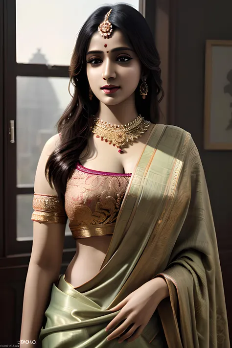 indian Tamil woman wearing saree showing cleavage,village festival, ((no nudity)), deep cleavage, ((full body shot)), thighs visible,looking at the camera, soft light rays, realistic skin texture, extreme skin details, insane details, intricate details, amazing fine detail, photorealistic, photograph, realistic, realism, photorealism, film grains, lifelike texture, dynamic composition, contrast lighting, sharp focus, raw photo, photon metering, analog photo style, photography with Hasselblad camera, f5.6 lens 500mm, Kodak Portra 400 4x 5, anatomically correct, visible navel