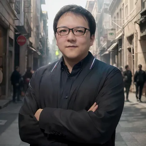 Wearing a suit and tie,Point a pistol at the camera,angry look,best qualtiy,250*250,Wearing glasses