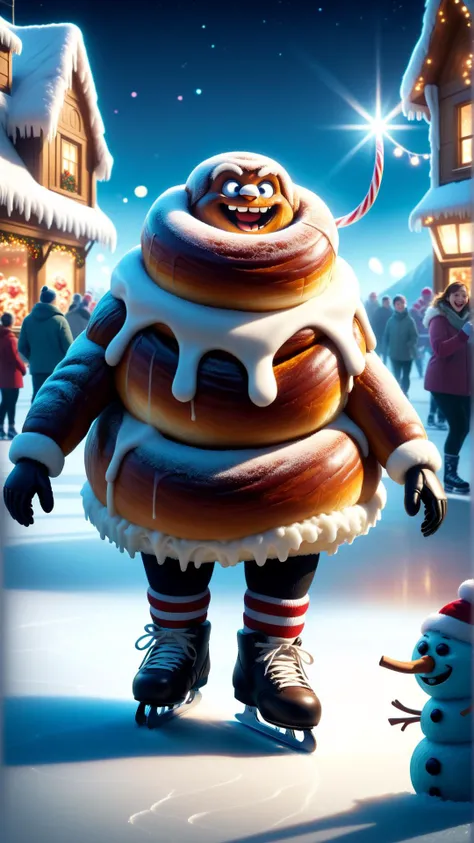 <lora:CinnamonBunStyleXL:1>CinnamonBunStyle sleigh ride illustrations, abominable snow monster (bumble), candy canes,stockings, heartfelt and sentimental,radiant and glowing, cove lighting, scenes of people ice skating on frozen ponds
, tasty baked goods, 24mm, (analog, cinematic, film grain:1.3), Bokeh DOF, (Masterpiece:1.3) (best quality:1.2) (high quality:1.1)
