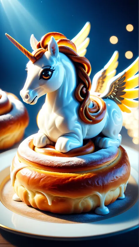 <lora:CinnamonBunStyleXL:1>CinnamonBunStyle enchanting pegasus from Greek mythology, tasty baked goods, 24mm, (analog, cinematic, film grain:1.3), Bokeh DOF, (Masterpiece:1.3) (best quality:1.2) (high quality:1.1)