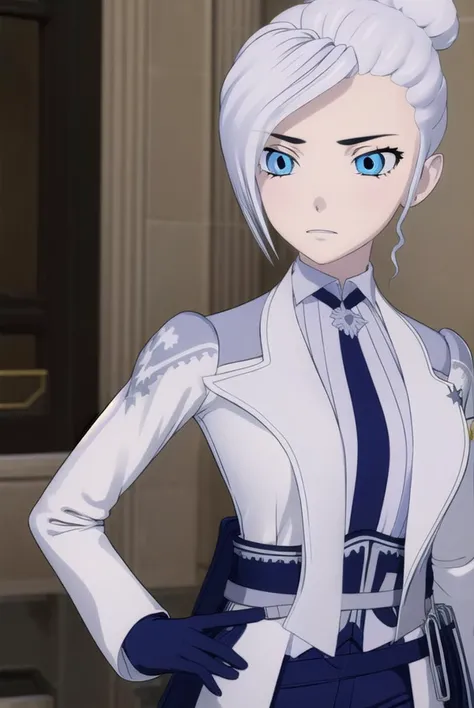 winterschnee, <lyco:winterschnee-lyco-nochekaiser:1>,
winter schnee, blue eyes, white hair, hair bun, single hair bun,
BREAK gloves, boots, necktie, black gloves, belt, pants, black footwear, uniform, high heels, coat, blue pants, knee boots, black necktie, high heel boots, white coat,
BREAK indoors, castle,
BREAK looking at viewer, (cowboy shot:1.5),
BREAK <lyco:GoodHands-beta2:1>, (masterpiece:1.2), best quality, high resolution, unity 8k wallpaper, (illustration:0.8), (beautiful detailed eyes:1.6), extremely detailed face, perfect lighting, extremely detailed CG, (perfect hands, perfect anatomy),