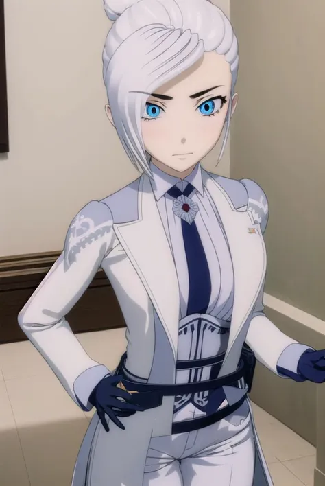 winterschnee, <lyco:winterschnee-lyco-nochekaiser:1>,
winter schnee, blue eyes, white hair, hair bun, single hair bun,
BREAK gloves, boots, necktie, black gloves, belt, pants, black footwear, uniform, high heels, coat, blue pants, knee boots, black necktie, high heel boots, white coat,
BREAK indoors, castle,
BREAK looking at viewer, (cowboy shot:1.5),
BREAK <lyco:GoodHands-beta2:1>, (masterpiece:1.2), best quality, high resolution, unity 8k wallpaper, (illustration:0.8), (beautiful detailed eyes:1.6), extremely detailed face, perfect lighting, extremely detailed CG, (perfect hands, perfect anatomy),