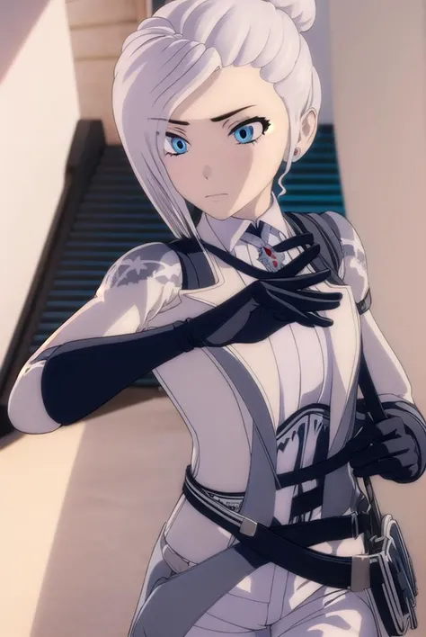 winterschnee, <lyco:winterschnee-lyco-nochekaiser:1>,
winter schnee, blue eyes, white hair, hair bun, single hair bun,
BREAK gloves, boots, necktie, black gloves, belt, pants, black footwear, uniform, high heels, coat, blue pants, knee boots, black necktie, high heel boots, white coat,
BREAK indoors, castle,
BREAK looking at viewer, (cowboy shot:1.5),
BREAK <lyco:GoodHands-beta2:1>, (masterpiece:1.2), best quality, high resolution, unity 8k wallpaper, (illustration:0.8), (beautiful detailed eyes:1.6), extremely detailed face, perfect lighting, extremely detailed CG, (perfect hands, perfect anatomy),