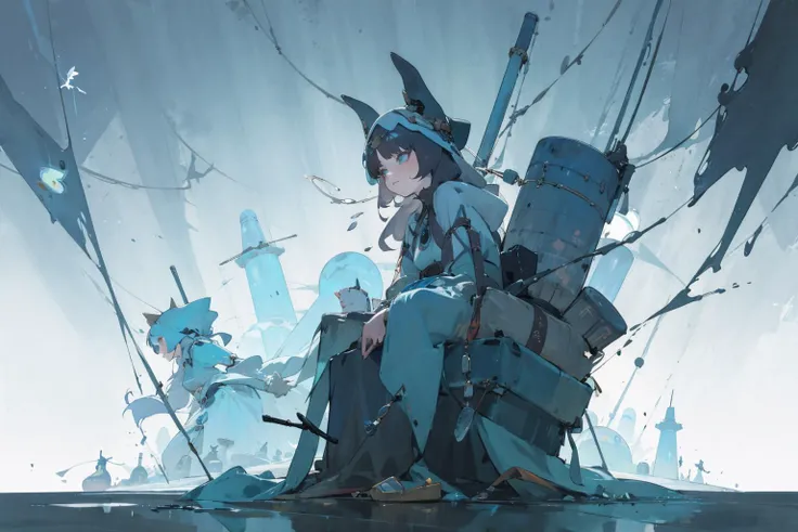 An assortment of surreal and dreamlike illustrations with imaginative elements. <lora:colorFish_v10:0.6> <lora:flat2:1> <lora:dtl11-cnlight:-0.6> <lora:nilou1:1>