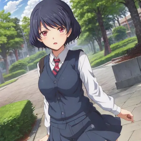 RuiTachibana, anime, 1girl, masterpiece, best quality, school uniform