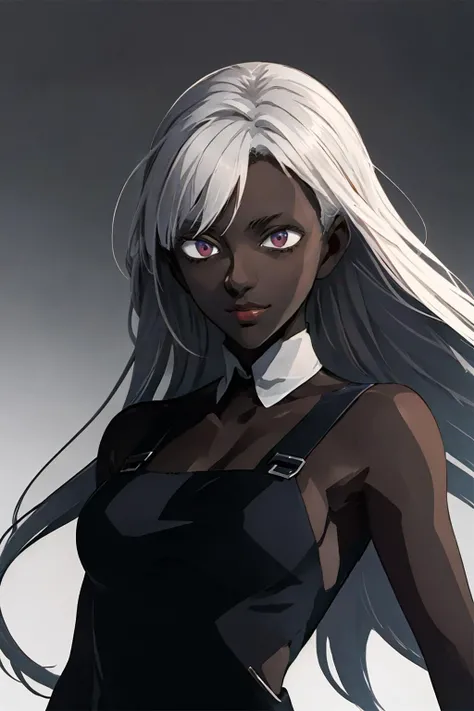 official art, unity 8k wallpaper, ultra detailed, beautiful and aesthetic, beautiful, masterpiece, visual metaphors, symbolic representation, evocative motifs, (half-naked:0.1), inviting smile, delicate features, hazy backdrop, beguiling expressions, whispered desires, arousing, erotic, best quality,1girl, solo
<lora:XHZ_XXG_v5-000018:0.8>,XXGXHZ,
1girl,solo,upper body,long hair,white hair,hime_cut,gradient eyes,wink,(dungarees:1.1),black skin,dark skin,
<lora:OC:0.2> <lora:LowRA:0.4>