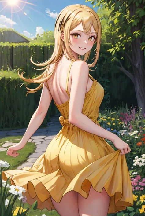 photorealistic,realistic, solo, photorealistic, best quality, ultra high res, 1girl,, , blonde hair in a ponytail, wearing a yellow sundress, breeze blowing through the grass,, , 1girl,, beautiful, masterpiece, best quality, extremely detailed face, perfect lighting, 1girl, solo,, , best quality, ultra high res, jenya.d