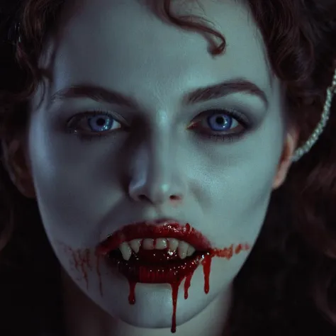 cinematic film still of  <lora:Sharp Detailed Image:0.1>
 <lora:Bram Stoker Dracula style:1>
In 1897 London White skin Vlad undead vamp a creepy looking person with a bloody face,different,1girl,solo,teeth,lips,blood,portrait,blood on face,realistic,nosebleed , horror, scary, thriller, 1980's style, movie themed, sharp, detailed, epic cinematic photography, artistic, dramatic light, cinematic color style, Kodak film style, Bram Stoker Dracula style, shallow depth of field, vignette, highly detailed, high budget, bokeh, cinemascope, moody, epic, gorgeous, film grain, grainy