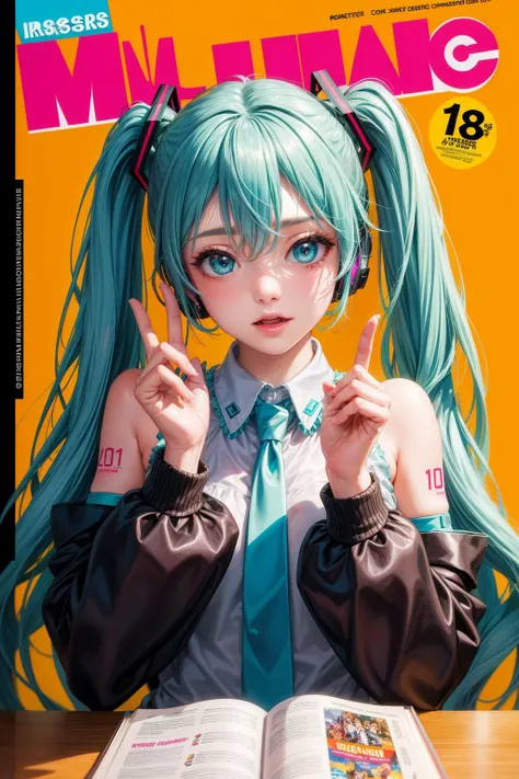 1girl,high quality,masterpiece,Hatsune Miku,twin tails,(IncrsSnootChallenge:1),comic,pov hands,