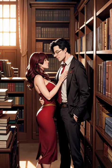the librarians are having a secret affair. they tryst behind the bookshelves