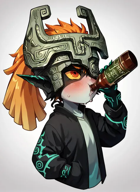 midna, blush, bottle, drinking, <lora:xl_katyusha_chug(pony):1>, score_9, score_8_up, score_7_up, score_6_up,